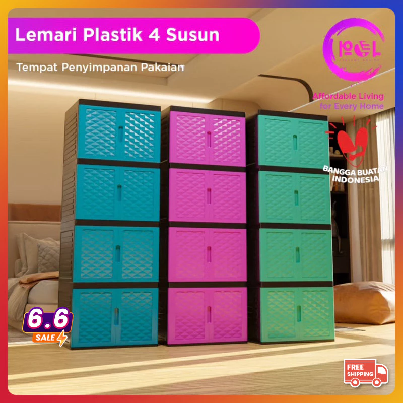5 Produk Rumah Tangga Wajib Punya dari Perabotandapur.id – Solusi Simpel untuk Hidup Lebih Praktis 2 Lemari plastik 4 susun minimalis warna hijau untuk anak kos